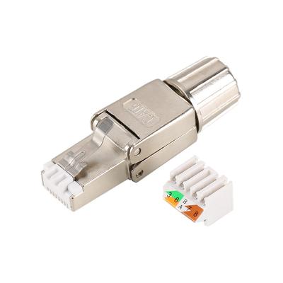 Cina TIA/EIA 568A/568B Good Selling Shield Price Free Tool Cat6 Conector Rj 45 FTP Cat6 Shielded Toolless Rj45 Connector in vendita