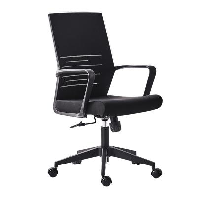 China (Height) Adjustable Price Black Swivel Chair Mesh Office Chair Computer Desk Mid-Back Chair for sale