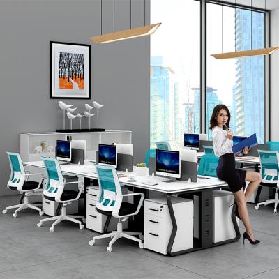 China Modern Modern MDF Furniture 6 People Office Computer Workstation Office In Guangzhou for sale