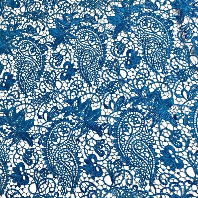 China Milk Viable Solid Water Soluble Silk Paisley Guipure Lace Embroidery Chemical Yarn Fabric For Ornament for sale