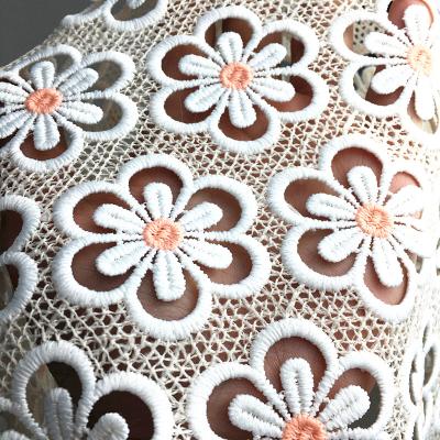 China Newest Sustainable Water Soluble Milky Yarn Fabrics Lace Material Embroidery Wedding Dress for sale