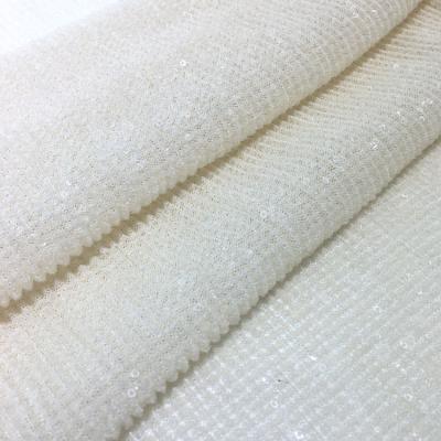 China 2mm Ground Cloth Full Sequin Repeat Viable Poly Embroidery Sheer Mesh For Women Garment Bag for sale