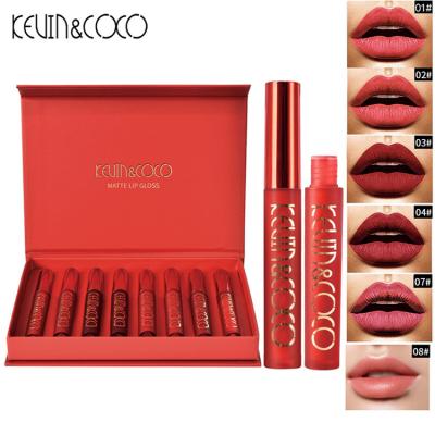 China 2022 Fashion Women's Makeup 8 Color Lip Gloss All Day Tiger Pattern Set Lip Gloss Lip Gloss Lipstick Set 2022 for sale