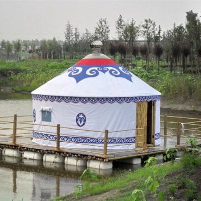 China Snow field nail OEM family 2 person inflatable canvas yurt tent for party and event for sale