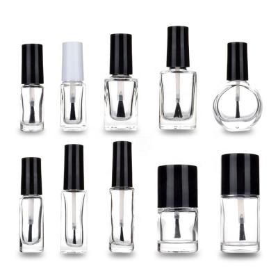 China Custom Unique Clear Empty Nail Art DIY Nail Polish Bottle Glass Bottles Printing White Glass UV Gel Nail Polish Bottle With Brush for sale