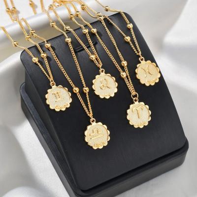 China New FASHIONABLE Gold Plated Zodiac Sign Cut Necklace Pendant Coin Zodiac Necklace Astrology Jewelry For Women for sale