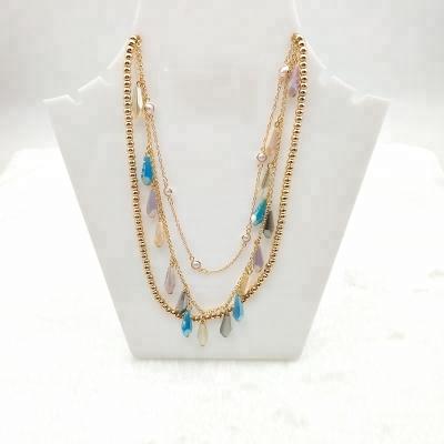 China Crystal New Designs Water Drop Pearl Jewelry Snitch Pearl Chain Gold Necklaces for sale