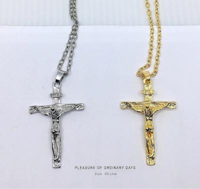 China Other Cross Pendant Necklace Stainless Steel Religious Keel Chain Necklace For Men for sale