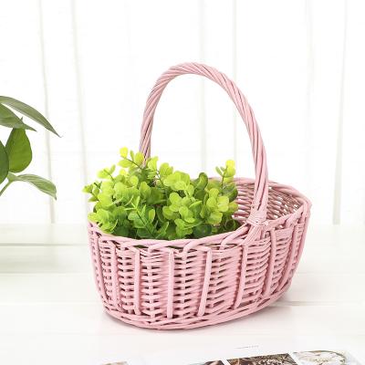 China Environmental wholesale low price wicker storage basket high quality woven portable vegetable and fruit basket for sale