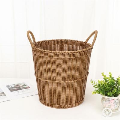 China Sustainable Round Dirty Craft Woven Rattan Laundry Storage Clothes Storage Rattan Basket for sale