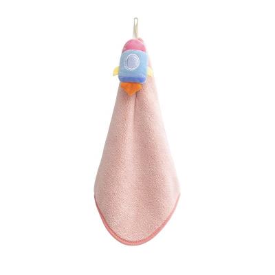 China New portable hanging star-shaped children's velor wool absorbent coral towel tablets for household kitchen towel for sale