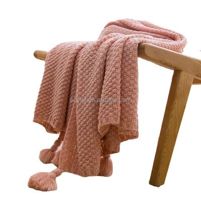 China Tassel Leisure Lunch Break Office Sofa Cover Towel Anti-static Handmade Single Blanket for sale