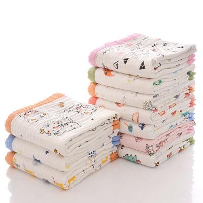 China Factory wholesale anti-static 110*110cm six layer gauze wrapped baby towel blanket pure cotton baby blanket for sale