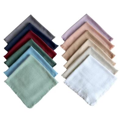 China Tassel Plain Compressed Cloth Towel, Cotton Linen Material, Western Household Kitchen Towel for sale