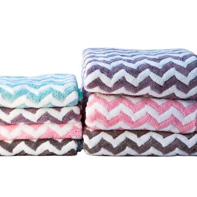 China Household Hypoallergenic Super Soft Easy Dry Multicolor Microfiber Gifts Women Fleece Bath Towel Coral Set for sale