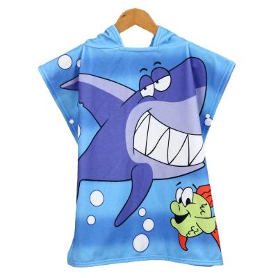 China Boys and Girls Fiber Wearable Beach Towel Hypoallergenic Kids New Hooded Quick-Drying Bathrobe for sale