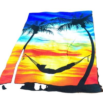 China Custom Large A 100% Microfiber Polyester Sustainable Running Dry Printed Beach Towel Quickly With Good Quality Low Price for sale