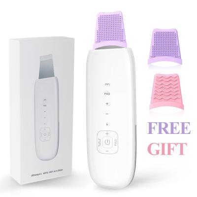 China Electric Ultrasonic Dead Skin Scrubber Spatula Machine Sonic Ion Face Scraper Facial Cleanser Hair Removal Multifuncional Beauty Care Anti for sale