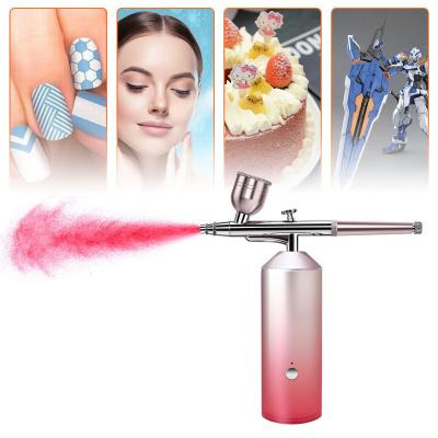 China Skin Tightening Mini Silent Facial Airbrush Art For Nails Makeup Beginner Nano Mist Spray Moisturize Oxygen Injection Water Replenisher Machine for sale