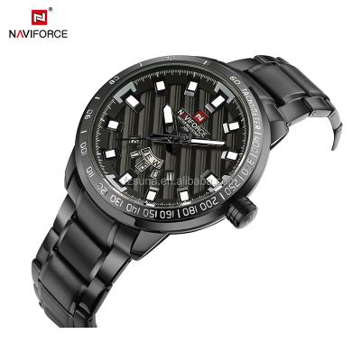 China Hot Selling Business 9090 NAVIFORCE Multiple Steel Sport Gold Time Zone Luxury Watch for sale