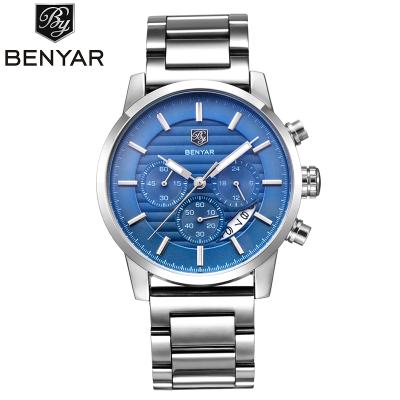 China Cheap Water Resistant BENYAR Man Fashion Chronograph Sport Watches Quartz Watch Military Clock 5104 for sale