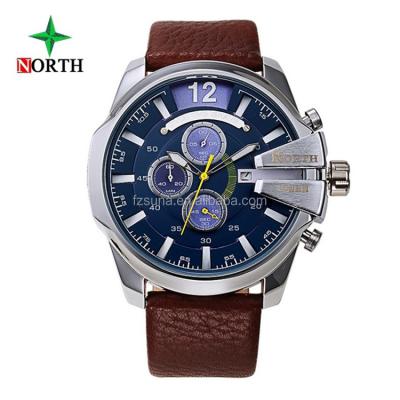 China Men's automatic date perfect gift northern sports watches waterproof quartz leather casual automatic date male watch NW009 for sale