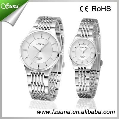 China Auto Date Lovers Gift Stainless Steel Band Pairs Hot-selling Wrist Watch for sale