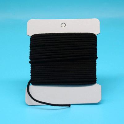 China Black Braided Elastic Bands Elastic for Sewing 1/8 Inch, DIY Handmade Crafts, Bedspread, Soft Elastic Cord Ear Tie 3mm Rope Cuff for sale