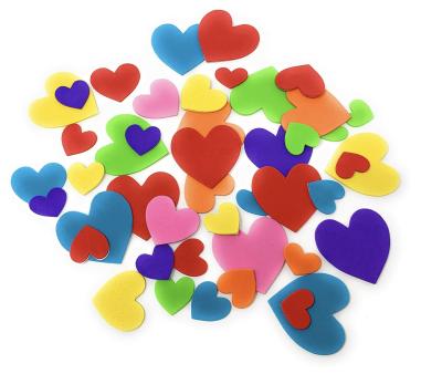 China Bulk Non-Toxic 2000 Foam Piece Foam Heart Sticker Colorful Jumbo Assortments for sale