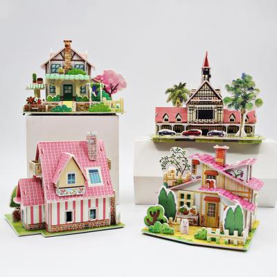 China 3D Building 3D Puzzle Paper Model Handmade DIY Parent-child 3D Blocks Paper Jigsaw Puzzle Games 3D Educational Jigsaw Puzzle for sale