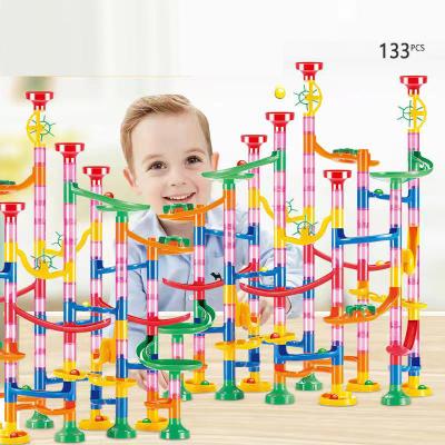 China DIY 133pcs DIY Practice Building Marble Race Track Building Block 3D Maze Ball Roll Toys Educational Toys for sale