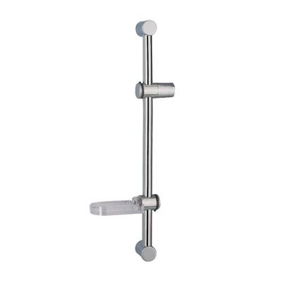 China Without Turnout European Style Stainless Steel Shower Slider Bar With Clear Soap Dish for sale