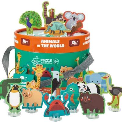 China Eco-Friendly And Recycle Colored Floor Puzzle Material World Map Puzzle Animal And Grown Up Puzzles For Kids Age 3 Children Increasing Recognition And Memory S for sale