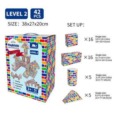 China Eco-friendly RTS level2 non-toxic kids play game high quality wholesale 3d toy hot sale amazon amazon 42pcs building block for kids for sale