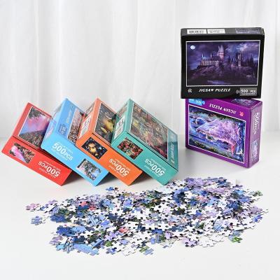 China Eco-friendly Paper Materia Gold Supplier 500 Piece Jigsaw Puzzle OEM Promotional Custom Jigsaw Puzzle 500 Pieces for sale