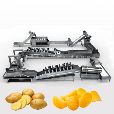 China Automatic Frying Sweet Potato Chips Fried Making Machine Chip Production Line Cassava Food Processing Machine Snacks Frequency Control Potato Chips for sale