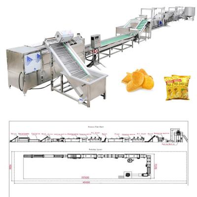 China Industrial Full Automatic Potato Chips Frying Machine Food Processing Machine Potato Chips Production Line 200-2000kg/hour Deep Fryer Frozen Foods for sale