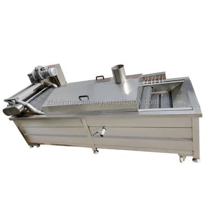 China 304 Stainless Steel Automatic Continuous Frying Machine Automatic Continuous Frying Lobster Shrimp Tail Heating Machine Electric Frying Production Line for sale