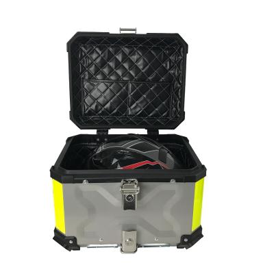 China Large Capacity 45L Aluminum Alloy 5052 Aluminum Alloy Motorcycle Crate Black Tail Top Trunk Rear Box For Honda for sale