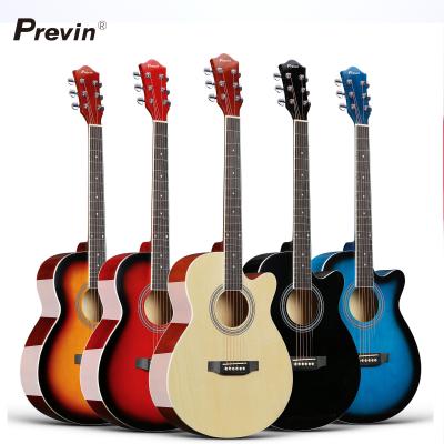 China High Quality Cheap Basswood Previn OEM /Wholesale Beginner Acoustic Guitar 40inch Primary Guitar for sale