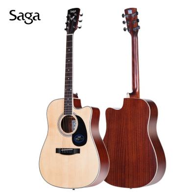 China Chinese Factory Wholesale Lightweight Saga 700 Series 41 Inch Sitka Solid Spruce Acoustic Guitar Wood Color For Beginners and Top Players for sale