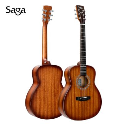 China Sapele Neck Sapele Nato Neck Engleman Fir Guitar SAGA Solid Acoustic Chinese High Quality Folk Solid Fir Material Back And Sides for sale