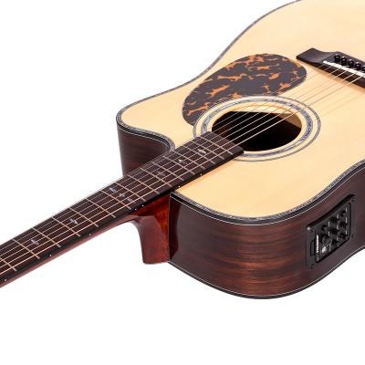 China OEM Rosewood SAGA High Quality Popular Luster Top Solid Wood Electric Guitar Cut Professional 40/41 Inch With FM 301 Psy for sale