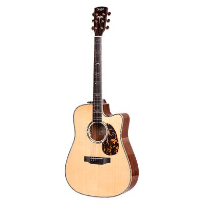 China Guibourtia SAGA 2020 Design New Guibourtia Acoustic Electric Solid Wood Guitarwith 41 Inch High Quality Luster/Retro/Sunset Color for sale