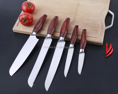 China 5PCS Food Grade Stainless Steel Viable Kitchen Knives Set Kitchen Chef Knife Set Wholesale Kitchen Knife for sale