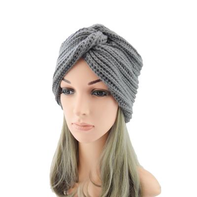 China breathable & Winter Waterproof Warm Beanie Knitted Hat Cashmere Cross Woolen Muslim Hat Knit Hat Sweater Bohemian Toe for sale