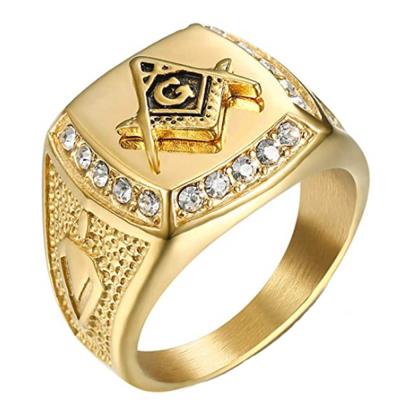 China CLASSIC Masonic Men Mason Rings Stainless Steel Free Masonic Ring Men Jewelry of Knight Templar Rings For for sale