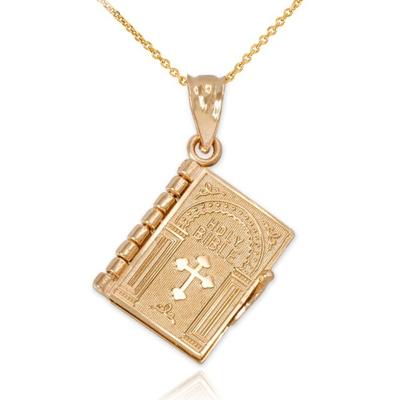 China Hiphop Personalized Gift Holy Bible Jewelry Necklaces Pendant Cross Book Shaped Good Quality Fashionable Necklaces for sale