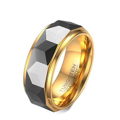 China CLASSIC Men's Ring Gold Tungsten Rings Fashion Rings Jewelry Factory Direct Supply Spot Wholesale In Stock for sale