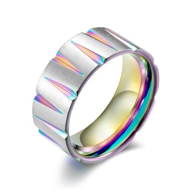 China CLASSIC Colored Brushed Steel Titanium Ring Men's Tapered Steel Ring Men's Female Female Male Couple Rings for sale